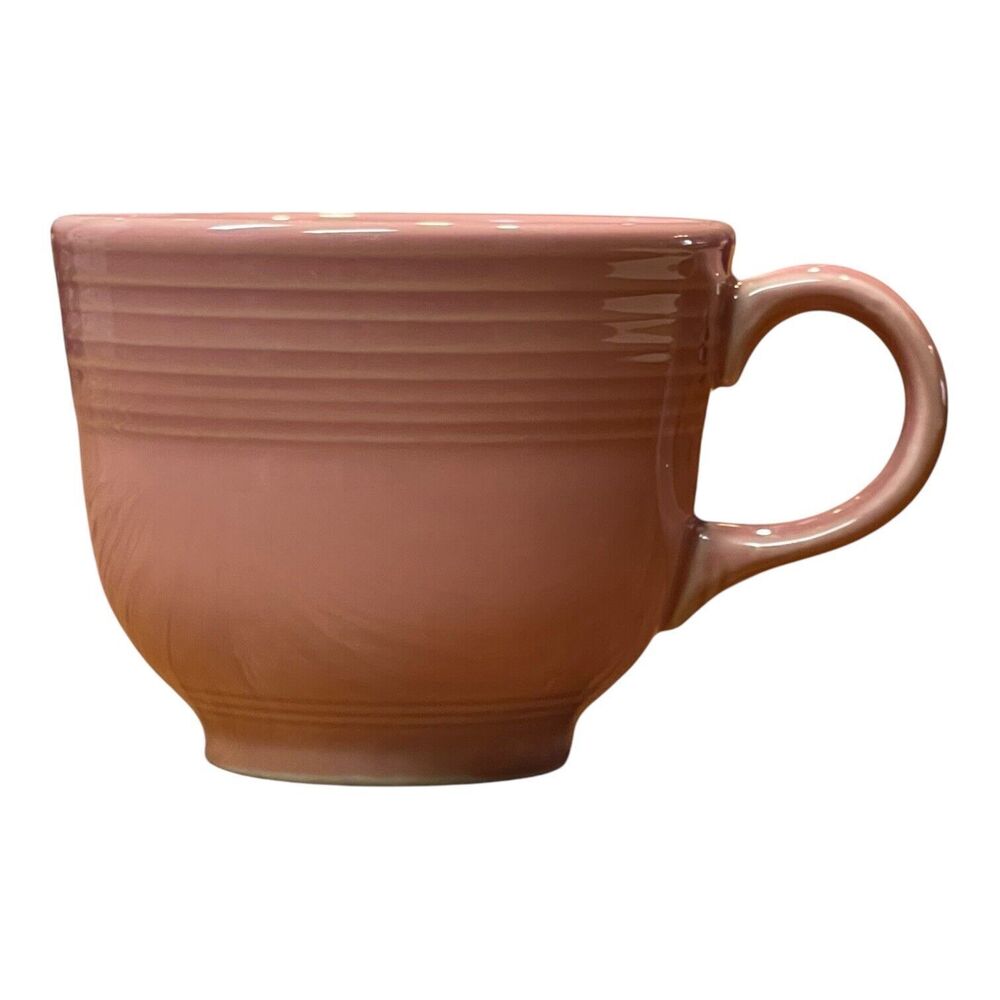 Fiesta Ware Rose Pink 8 Oz Coffee Tea Cup Homer Laughlin Fiestaware Made USA Vtg